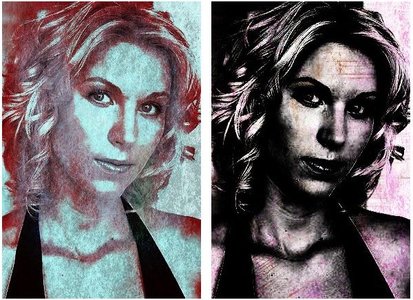 Kara's Portrait with Grunge Effects.